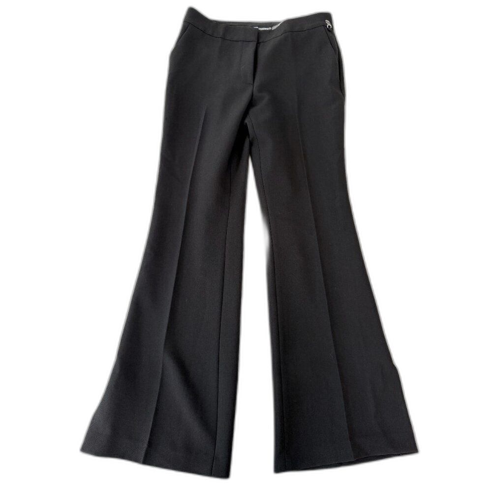 Karl Lagerfeld Paris Mid Rise Flare Pants Black Size 6 New Flowy Bell Bottom